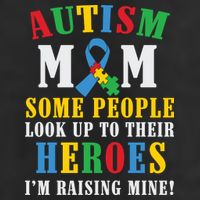 Autism Awareness Month Autism Mom Puzzle Ribbon Son Is My Hero Mother'sDay 7 Panel Mesh Trucker Snapback Hat