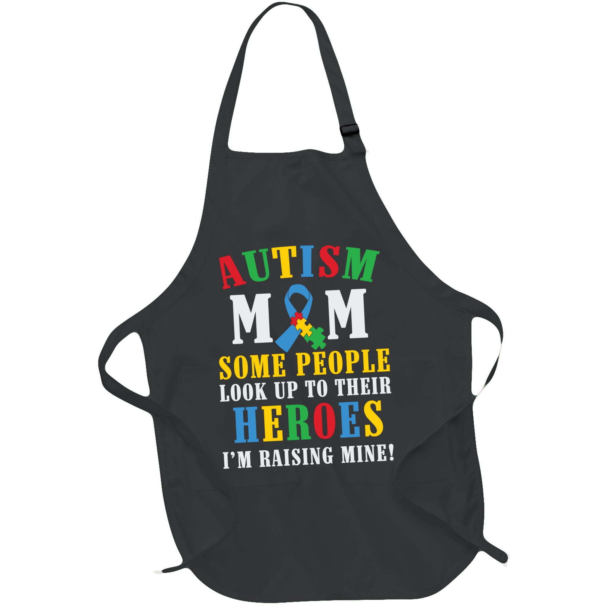 Autism Awareness Month Autism Mom Puzzle Ribbon Son Is My Hero Mother'sDay Apron
