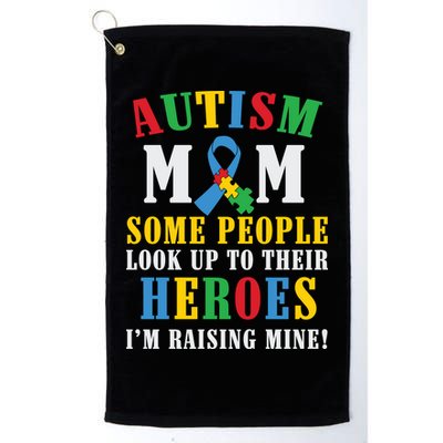 Autism Awareness Month Autism Mom Puzzle Ribbon Son Is My Hero Mother'sDay Golf Towel