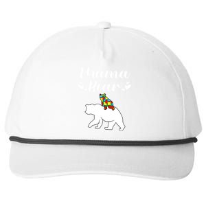 Autism Awareness Mama Bear Proud Autistic Mom Love Cute Cute Gift Snapback Five-Panel Rope Hat