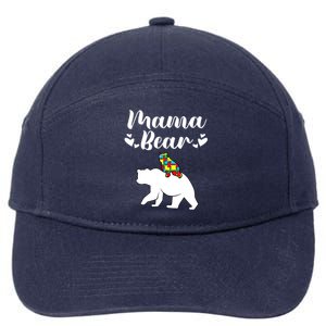 Autism Awareness Mama Bear Proud Autistic Mom Love Cute Cute Gift 7-Panel Snapback Hat