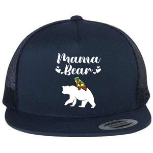 Autism Awareness Mama Bear Proud Autistic Mom Love Cute Cute Gift Flat Bill Trucker Hat