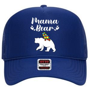 Autism Awareness Mama Bear Proud Autistic Mom Love Cute Cute Gift High Crown Mesh Back Trucker Hat