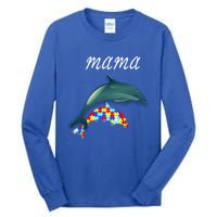 Autism Awareness Mama Dolphin Autism Mom Funny Gift Tall Long Sleeve T-Shirt