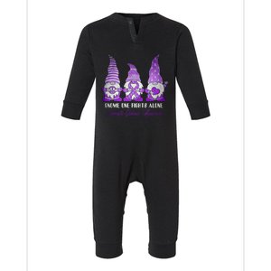 AlzheimerS Awareness Month Ribbon Gnomies Design Cool Gift Infant Fleece One Piece