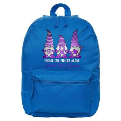 AlzheimerS Awareness Month Ribbon Gnomies Design Cool Gift 16 in Basic Backpack