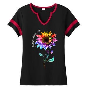 Autism Awareness Mom Choose Kind Autism Funny Gift Ladies Halftime Notch Neck Tee