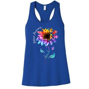 Autism Awareness Mom Choose Kind Autism Funny Gift Women's Racerback Tank