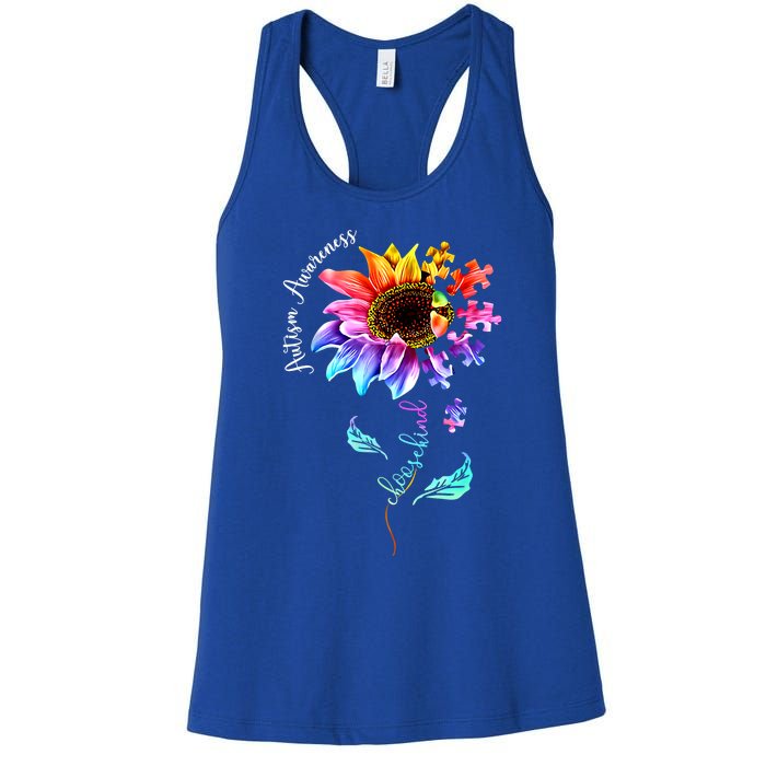 Autism Awareness Mom Choose Kind Autism Funny Gift Women's Racerback Tank