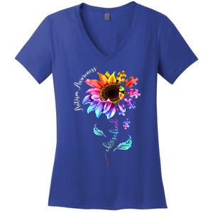 Autism Awareness Mom Choose Kind Autism Funny Gift Women's V-Neck T-Shirt