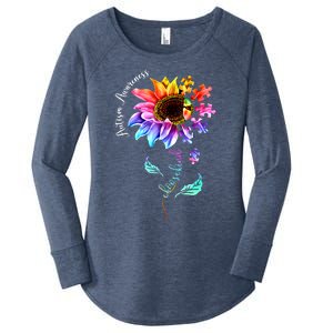 Autism Awareness Mom Choose Kind Autism Funny Gift Women's Perfect Tri Tunic Long Sleeve Shirt