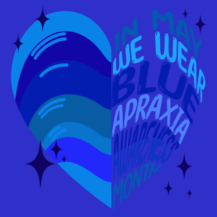 Apraxia Awareness Month In May We Wear Blue Ribbon Heart Funny Gift Kids Hoodie