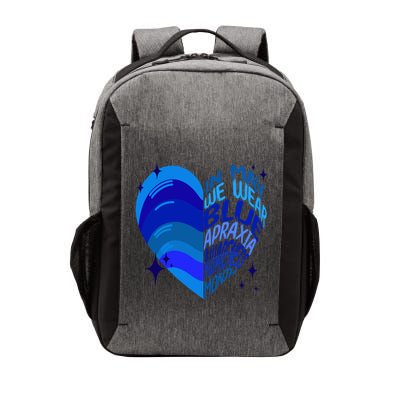 Apraxia Awareness Month In May We Wear Blue Ribbon Heart Funny Gift Vector Backpack