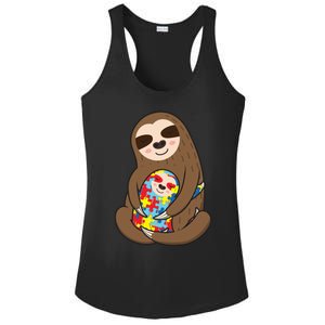 Autism Awareness Mama Sloth Mom Love Autistic Gift Ladies PosiCharge Competitor Racerback Tank