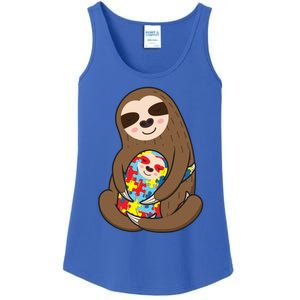 Autism Awareness Mama Sloth Mom Love Autistic Gift Ladies Essential Tank