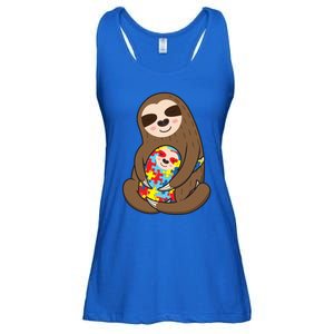 Autism Awareness Mama Sloth Mom Love Autistic Gift Ladies Essential Flowy Tank