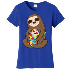 Autism Awareness Mama Sloth Mom Love Autistic Gift Women's T-Shirt