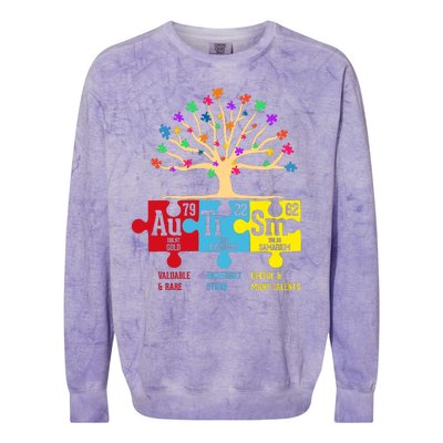 Autism Awareness Month Table Of Elements Colorblast Crewneck Sweatshirt