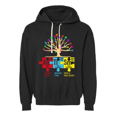 Autism Awareness Month Table Of Elements Garment-Dyed Fleece Hoodie
