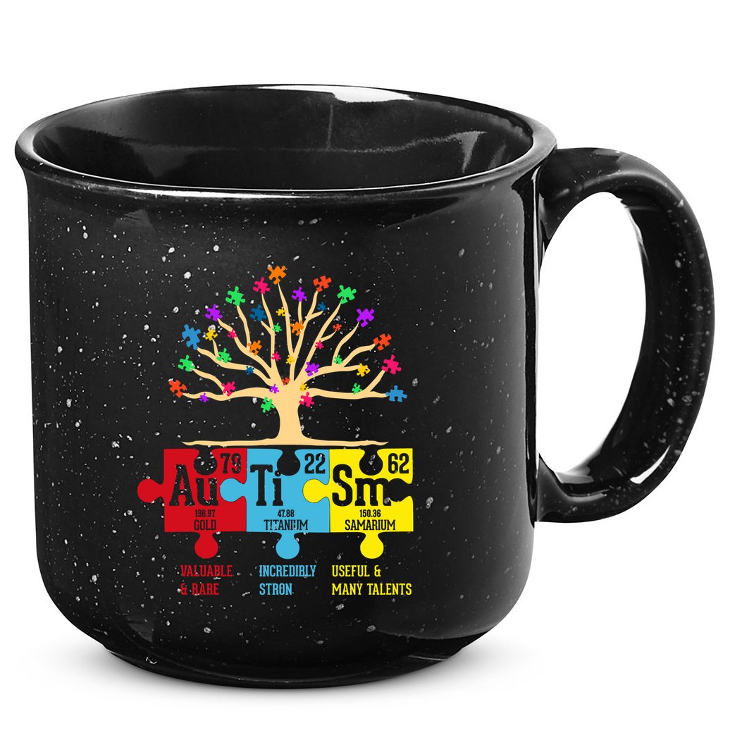 Autism Awareness Month Table Of Elements 15oz Campfire Ceramic Mug