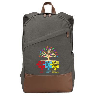 Autism Awareness Month Table Of Elements Cotton Canvas Backpack
