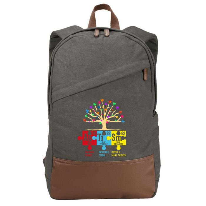 Autism Awareness Month Table Of Elements Cotton Canvas Backpack