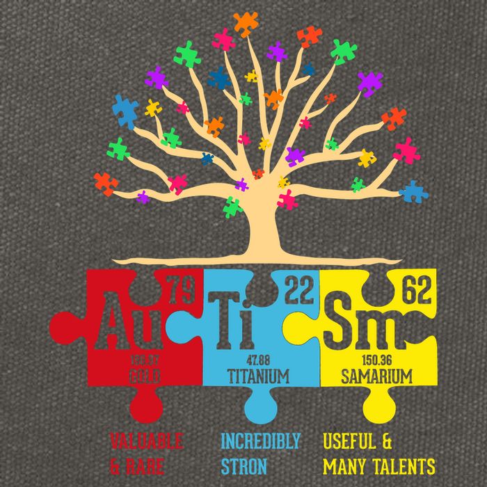 Autism Awareness Month Table Of Elements Cotton Canvas Backpack