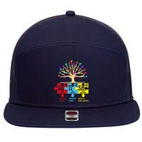 Autism Awareness Month Table Of Elements 7 Panel Mesh Trucker Snapback Hat