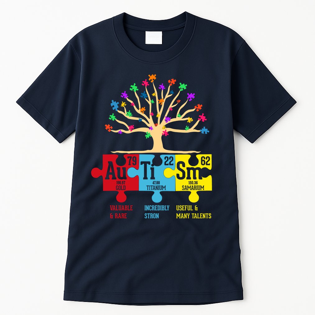 Autism Awareness Month Table Of Elements Tall T-Shirt