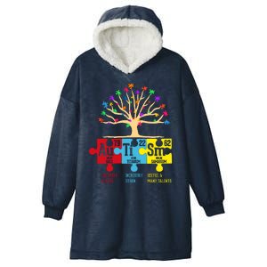 Autism Awareness Month Table Of Elements Hooded Wearable Blanket