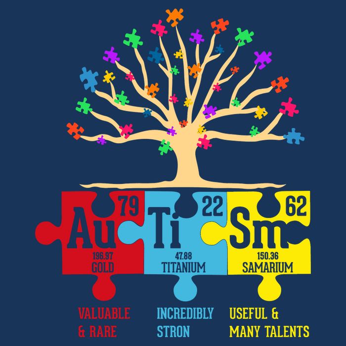 Autism Awareness Month Table Of Elements Drawstring Bag