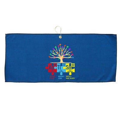 Autism Awareness Month Table Of Elements Large Microfiber Waffle Golf Towel