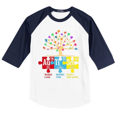 Autism Awareness Month Table Of Elements Baseball Sleeve Shirt