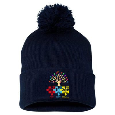 Autism Awareness Month Table Of Elements Pom Pom 12in Knit Beanie