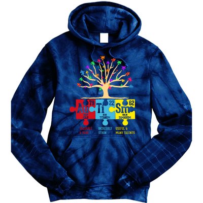 Autism Awareness Month Table Of Elements Tie Dye Hoodie