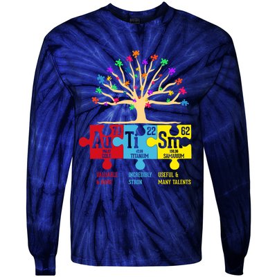 Autism Awareness Month Table Of Elements Tie-Dye Long Sleeve Shirt