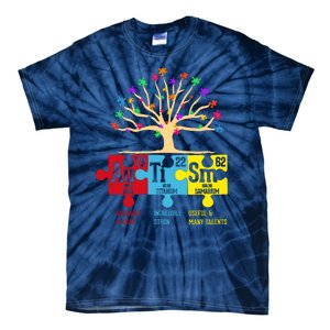 Autism Awareness Month Table Of Elements Tie-Dye T-Shirt