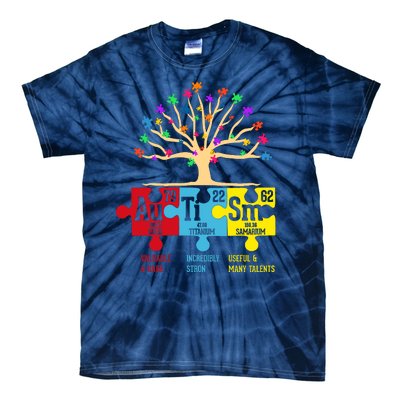 Autism Awareness Month Table Of Elements Tie-Dye T-Shirt