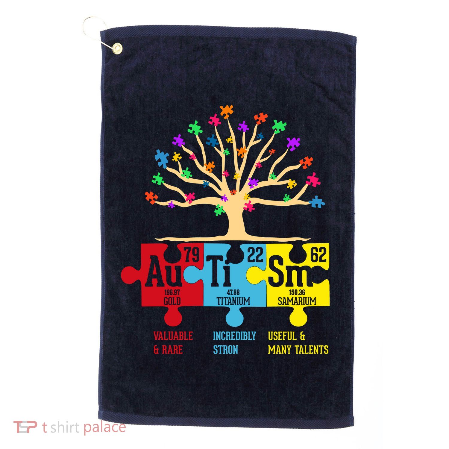 Autism Awareness Month Table Of Elements Golf Towel