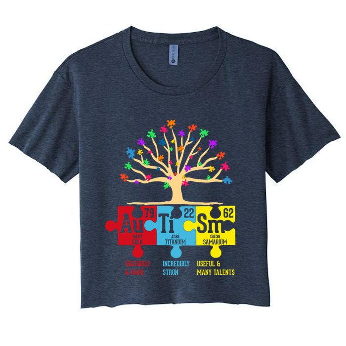 Autism Awareness Month Table Of Elements Crop Top