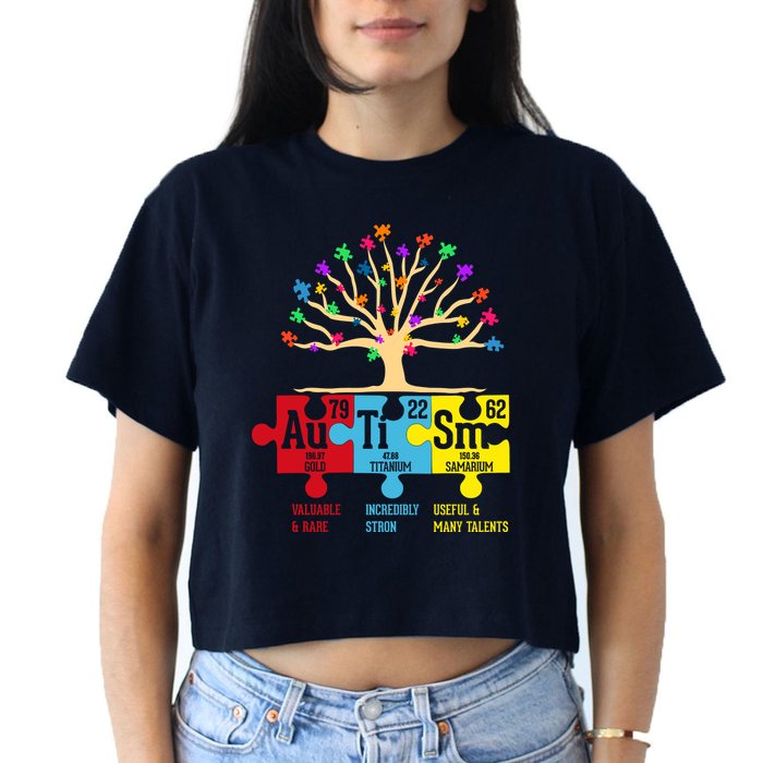 Autism Awareness Month Table Of Elements Crop Top