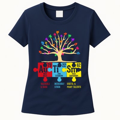 Autism Awareness Month Table Of Elements Womens T-Shirt