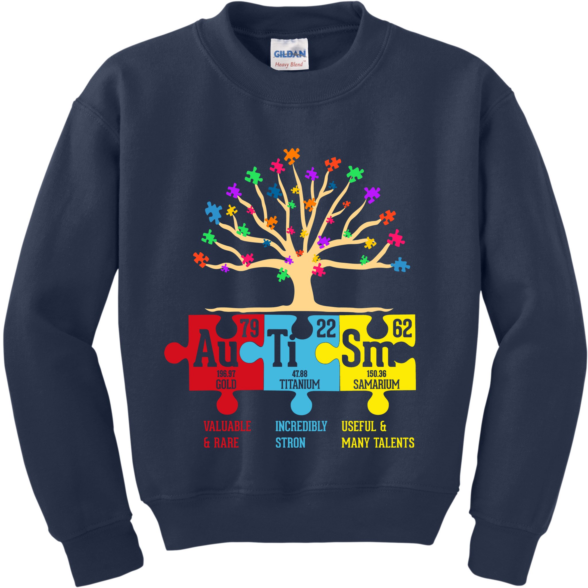Autism Awareness Month Table Of Elements Kids Sweatshirt