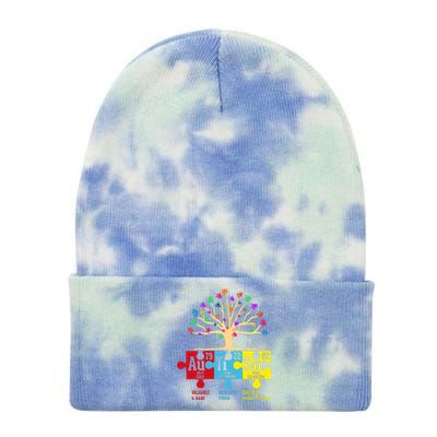 Autism Awareness Month Table Of Elements Tie Dye 12in Knit Beanie