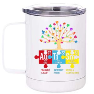 Autism Awareness Month Table Of Elements 12 oz Stainless Steel Tumbler Cup