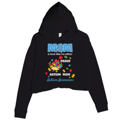 Autism Awareness Mom Mother Love Proud Autism Mama Chicken Cute Gift Crop Fleece Hoodie