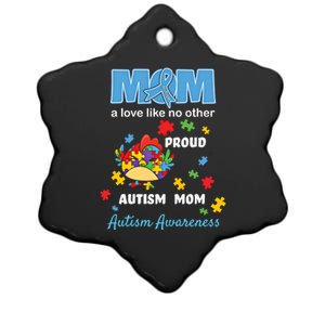 Autism Awareness Mom Mother Love Proud Autism Mama Chicken Cute Gift Ceramic Star Ornament