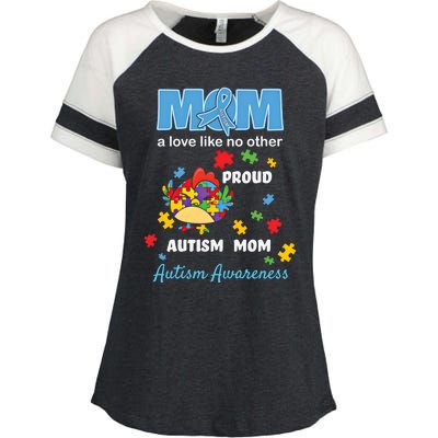 Autism Awareness Mom Mother Love Proud Autism Mama Chicken Cute Gift Enza Ladies Jersey Colorblock Tee