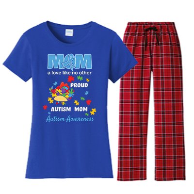 Autism Awareness Mom Mother Love Proud Autism Mama Chicken Cute Gift Women's Flannel Pajama Set