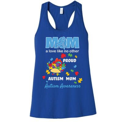 Autism Awareness Mom Mother Love Proud Autism Mama Chicken Cute Gift Women's Racerback Tank